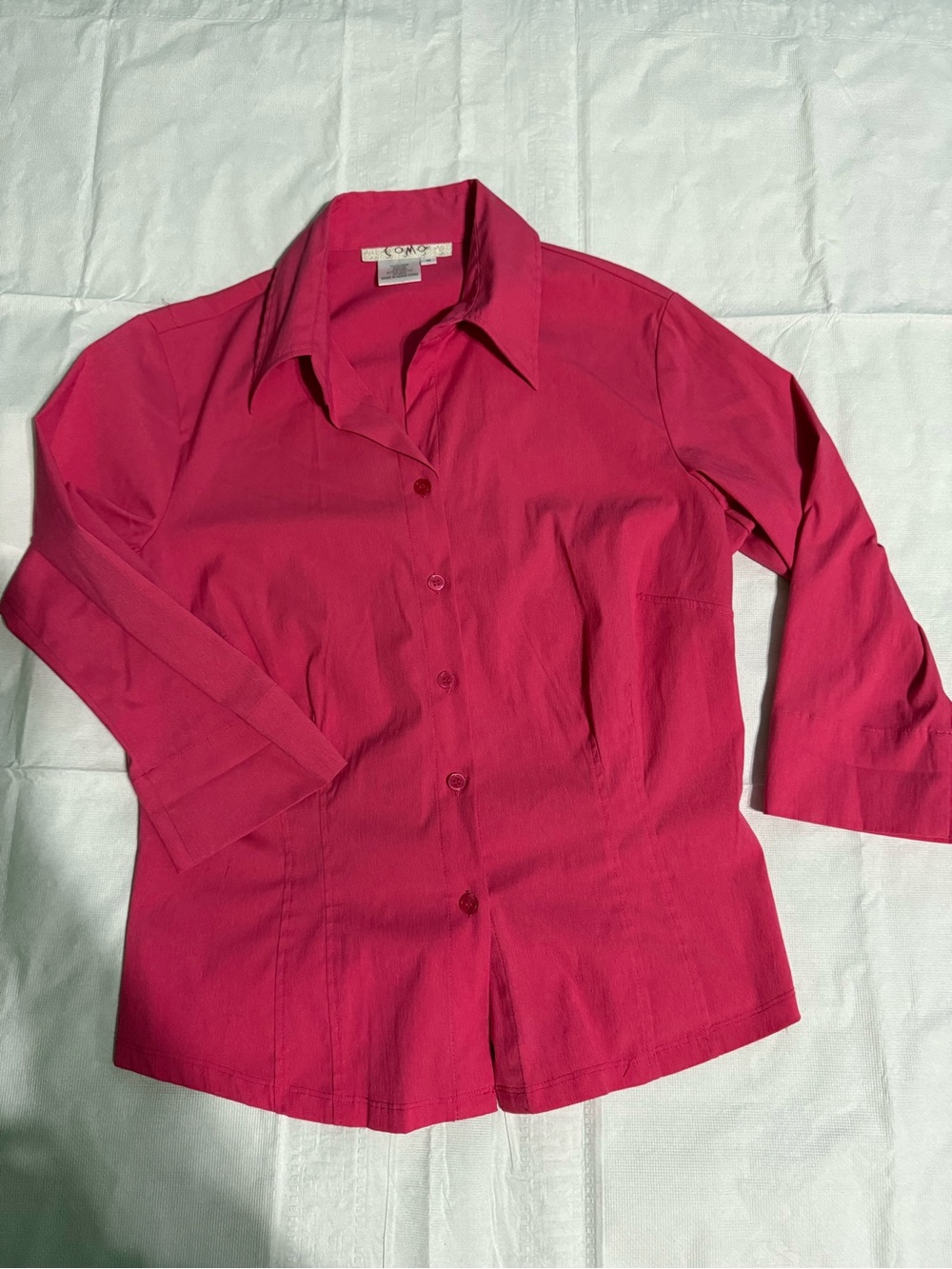 Women's Fuchsia Button-Down Shirt with Classic Collar